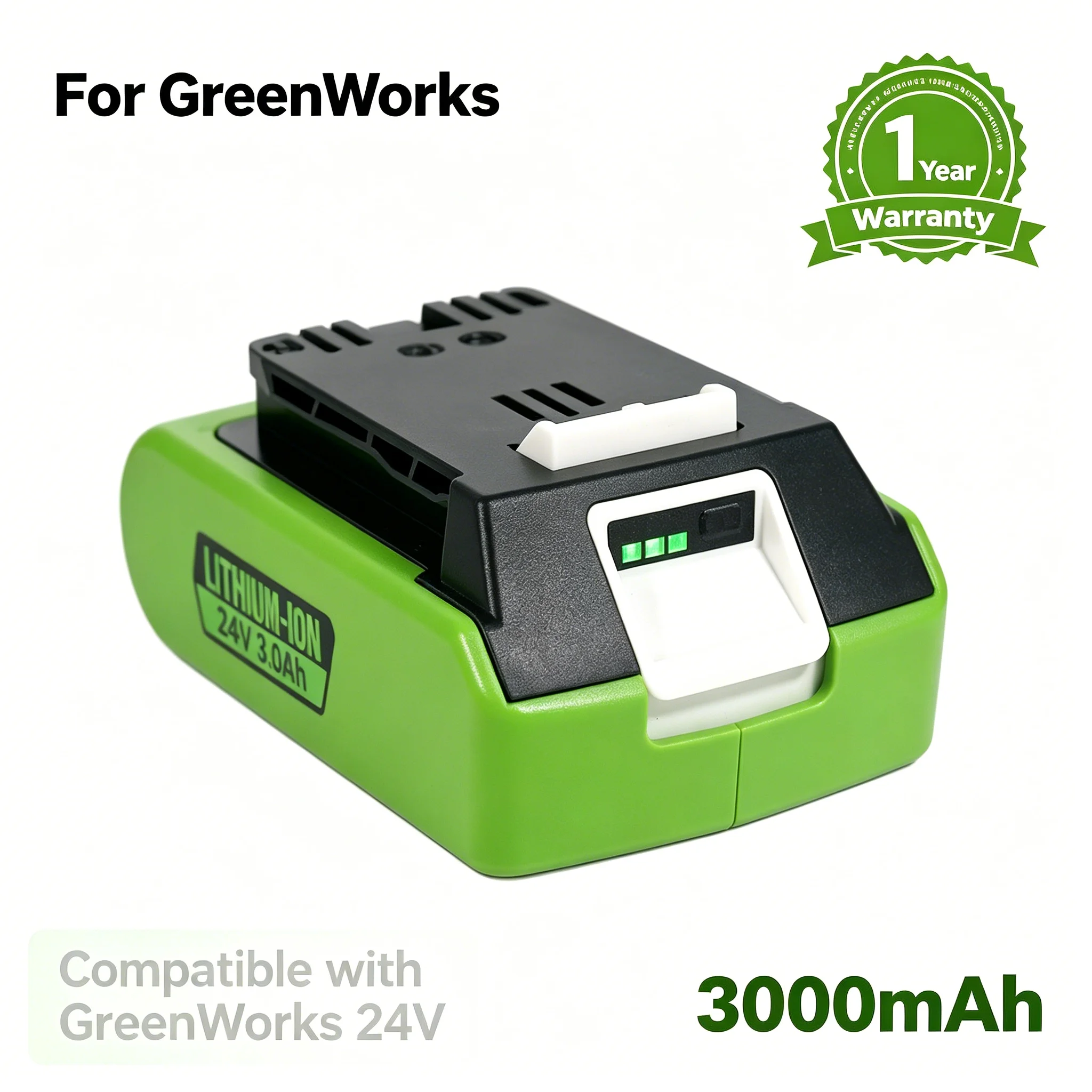

For GreenWorks Li-ion Rechargeable Battery 24v 3000mAh for GreenWorks 29462 29472 29282 G-MAX GMAX Lawn Mower Power Tool Battery