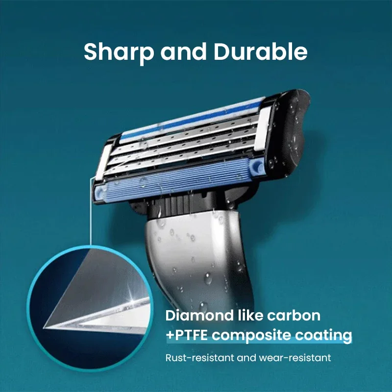 Gillette Mach 3 Razor Men's Sharp Safety Shaving Machine, Comfort Close Shave Manual Razor for Facial Hair Removal & Daily Groom view 3