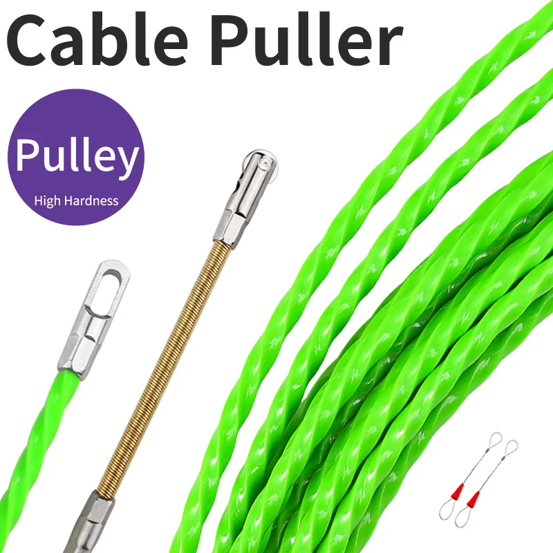 Cable Guide 4mm Cable Puller Fish Tape Leader Electrical Wire Threader 5M 10M 15M 20M 25M 30M Push Reel Electrician Wire Pulling