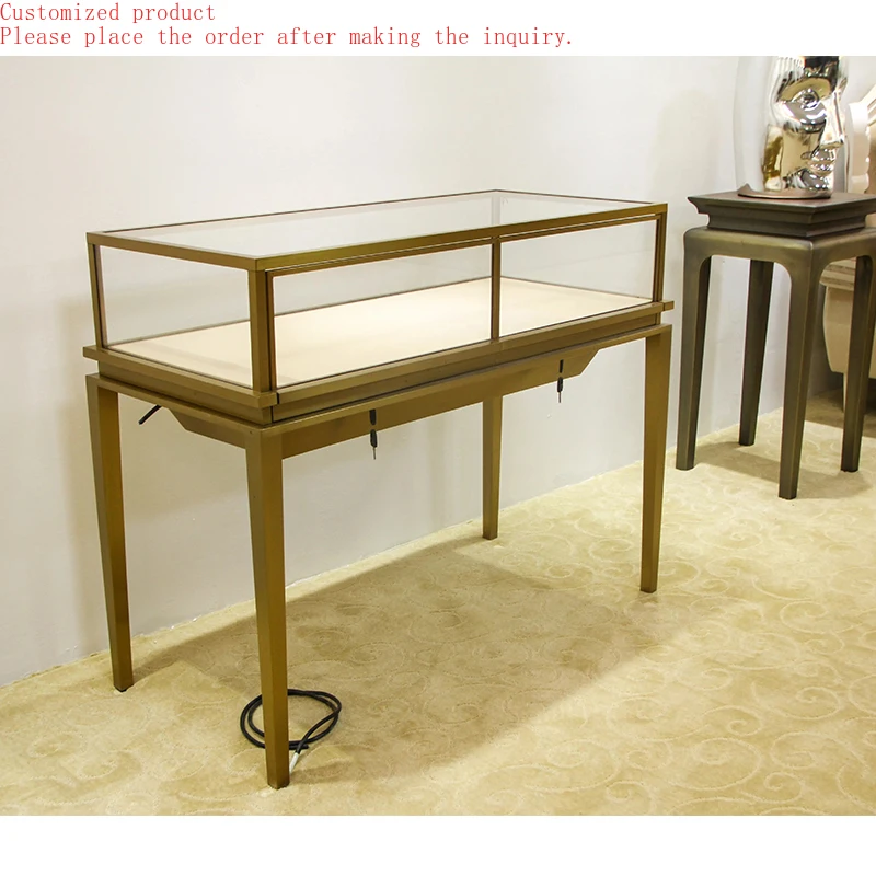 

Custom.Fashion Luxury Jewelry Showcase Metal+Glass Display Table Jewelry Shop Design Idea Display Cabinet Furniture With Drawers