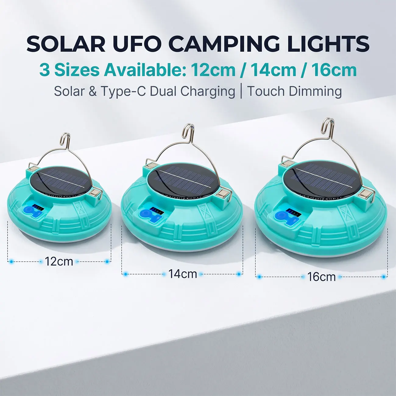 LED 5V solar disc lamp portable rechargeable camping lamp with magnets and hooks emergency tent lamp suitable for outdoor shelte