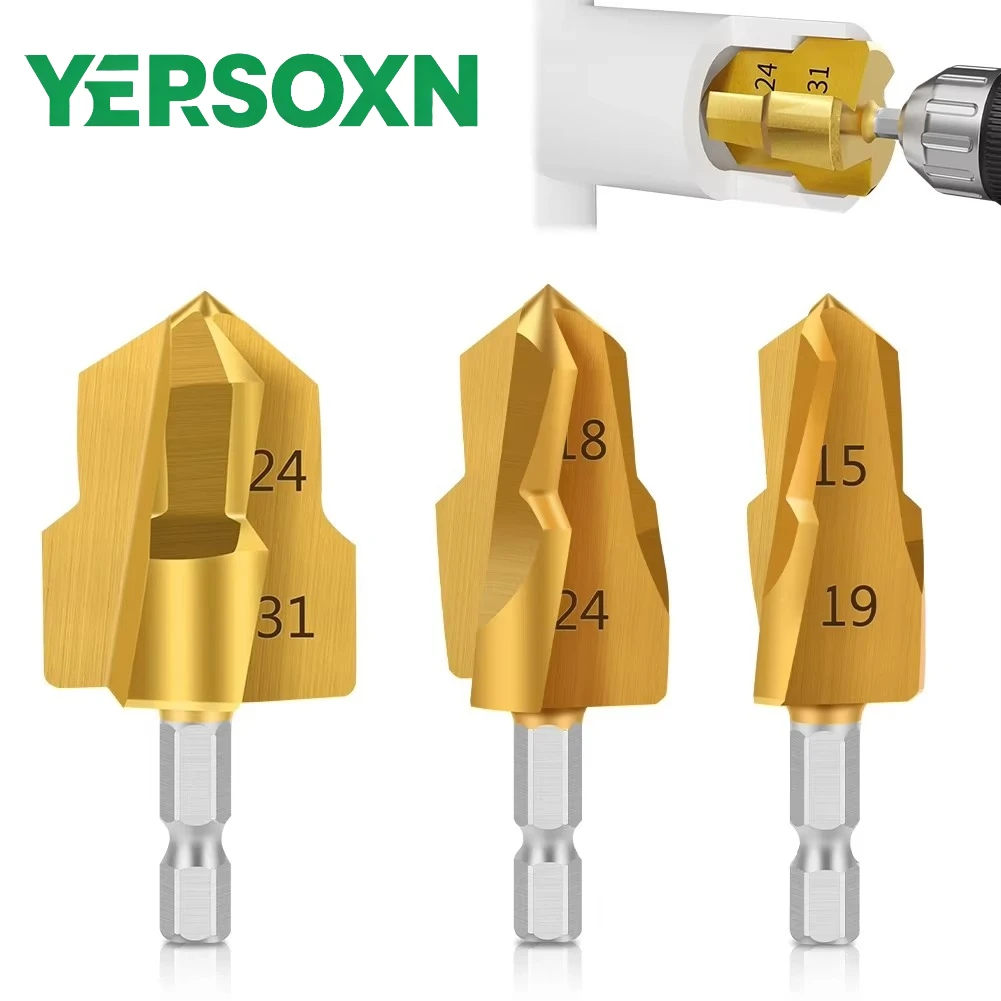1-3PCS PPR Lifting Stepped Drill Bit Reamer Drill for Water Pipe Tube Repair Drill Connection Tool for PVC Pipe Reamer Bits Tool