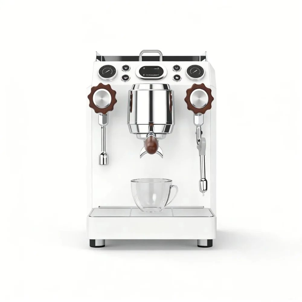 Commercial Semi-Automatic Coffee Machine Dual Boiler Stainless Steel Dual Pressure Gauge Italian Pump 58mm Professional