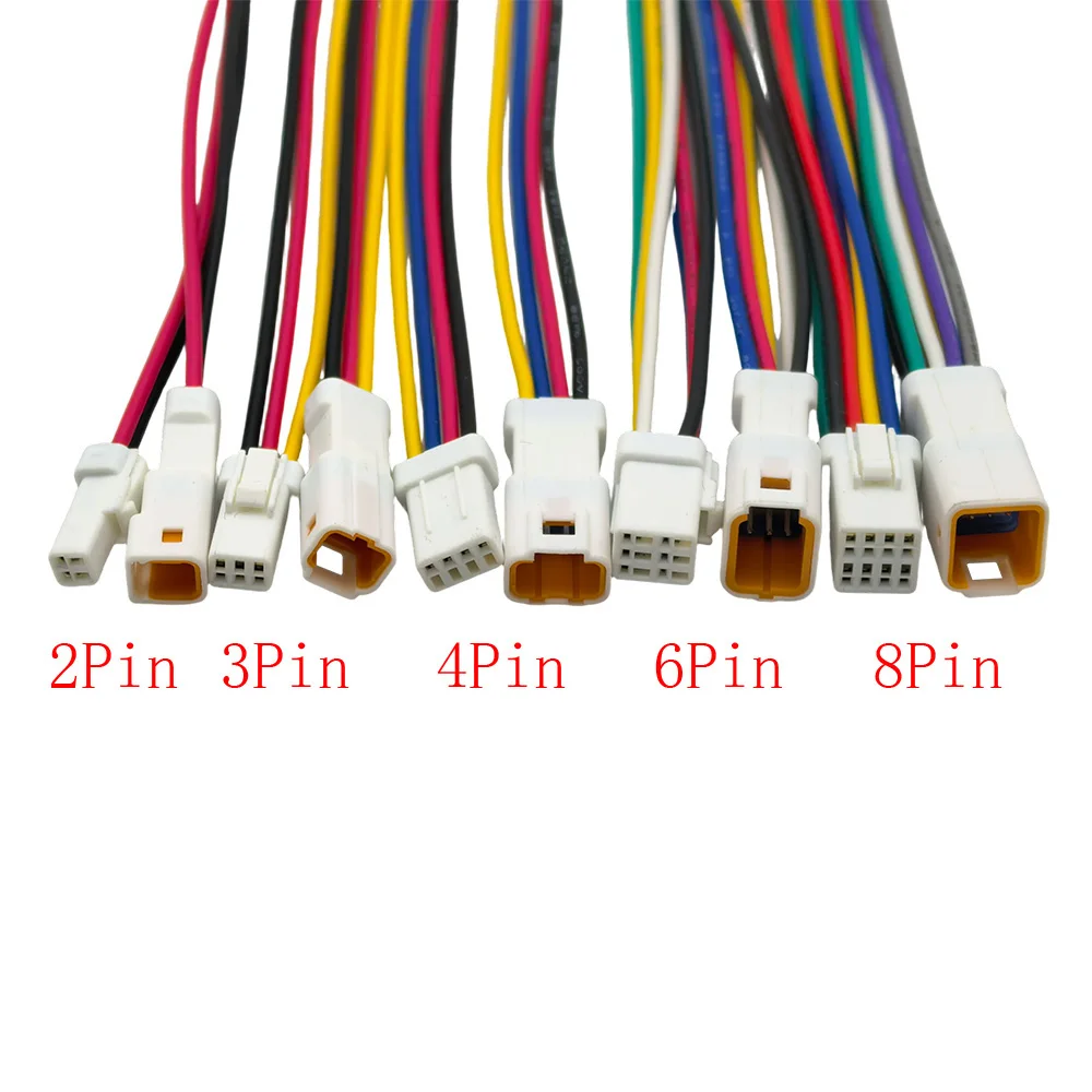 3 Pairs JST JWPF 2/3/4/6/8 Pin Male And Female Socket Waterproof Butt Plug Electrical Cords Connector With Wires Cable Harness