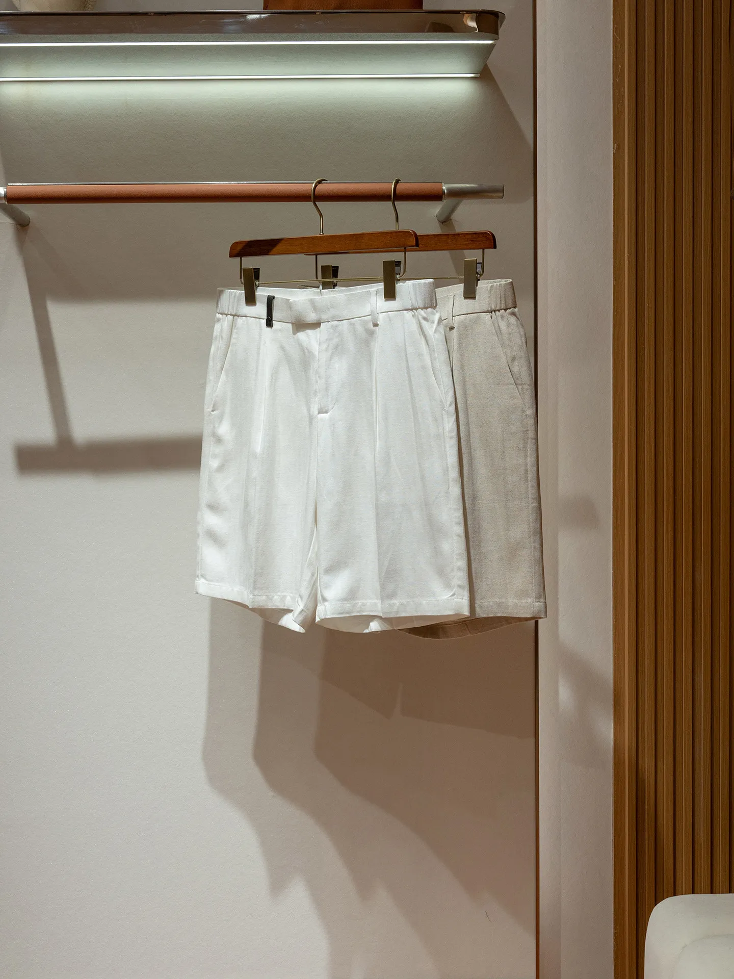Fashion, Herringbone Linen Cotton Blend, Men's Casual Five-Point Shorts