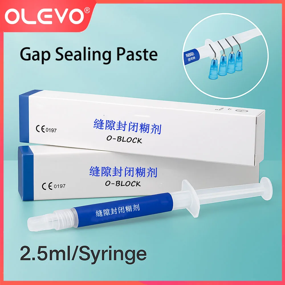 

2.5ml/Syringe Dental Gap Sealing Paste Oxygen Block Crevice Seal Paste with 5 Tips DENTEX Dentistry Teeth Restoration Materials