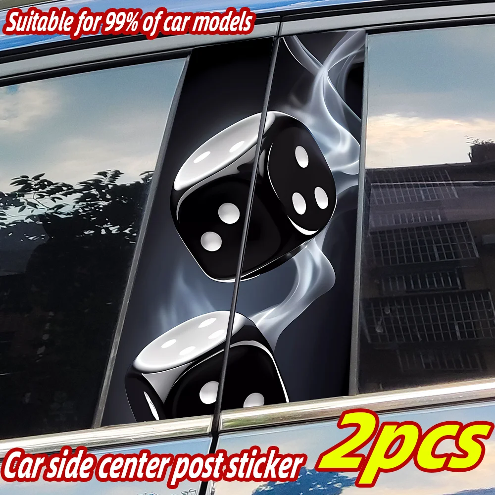

Dice Car Stickers Funny Auto B Pillar Waterproof Decoration DIY Cover Scratches Car Doors Pillar Sunscreen Decals Accessories