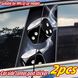 Dice Car Stickers Funny Auto B Pillar Waterproof Decoration DIY Cover Scratches Car Doors Pillar Sunscreen Decals Accessories