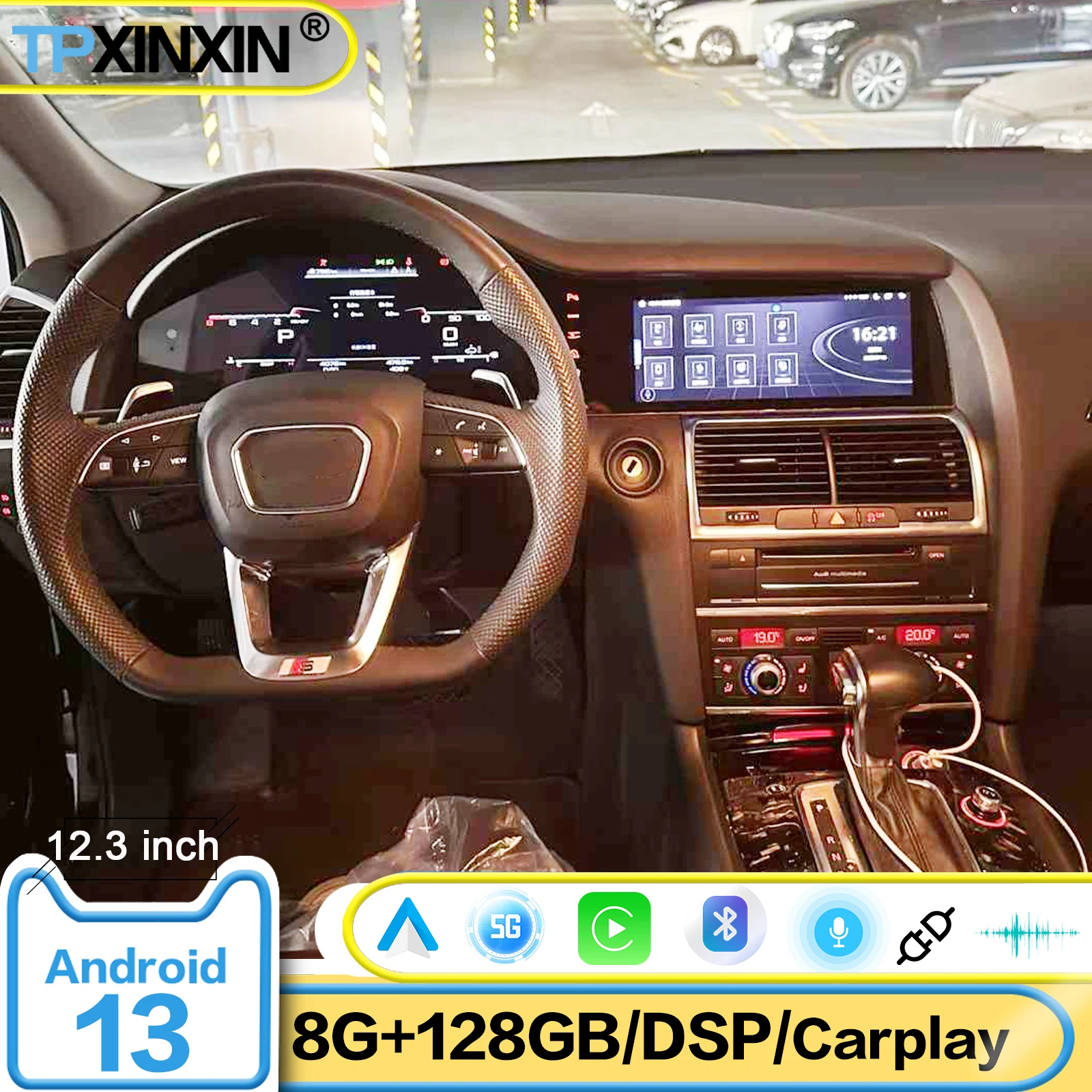 

Стереоприемник с изогнутым дисплеем для Audi Q7 2005 ~ 2015 Android Мультимедийная GPS-навигация Автомобильный радиоприемник Coche с головным блоком BT 5,0 IPS