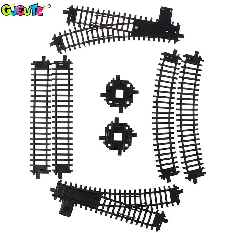 Rail Track Expansion Pack For Railway King Classical Train City Trains Flexible Tracks Straight Curved Rails Building Block Toys