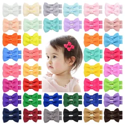 20Pcs/lot Ribbon Mini Hair Bows Clips for Baby Girls Toddlers Kids Hairpins Headwear Children Hair Accessories Wholesale