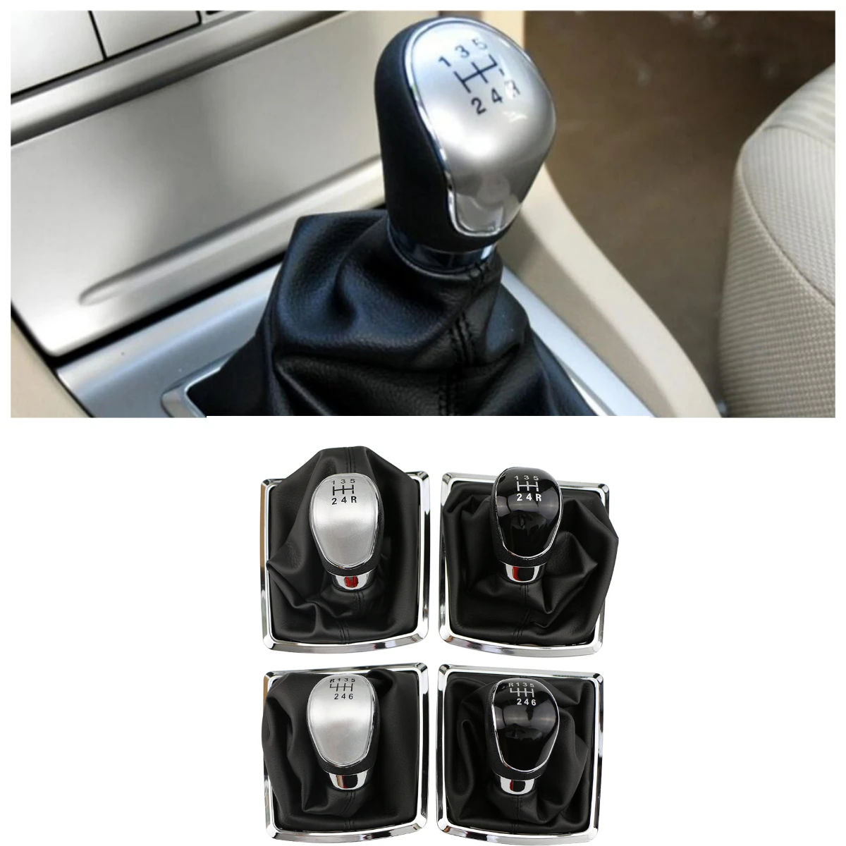 5/6 Speed Gear Shift Knob Lever HandBall Gaiter Boot Leather Cover for Ford Focus 2 MK2 2005 2006 2007 2008 2009 2012 2011