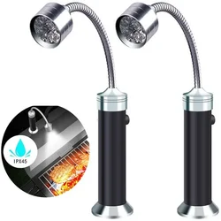 Flexível magnético ao ar livre churrasco churrasqueira luzes LED, 360 graus resistente ao calor, Gooseneck lanterna, Grill lâmpadas, ajustável