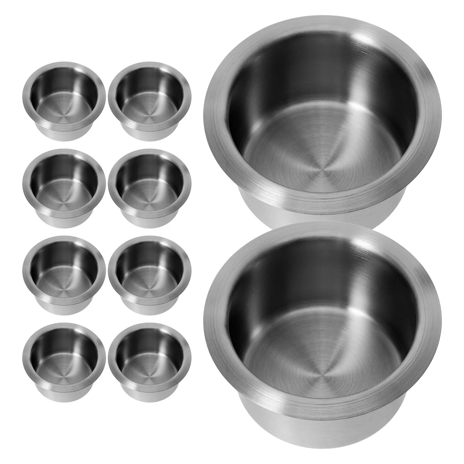 

10Pcs Stainless Steel Cup Holder 8.5x5.5cm Heavy Duty Stable Fit for Car Auto Motor Homes Rv Boat Travel Use Car Cup Holder