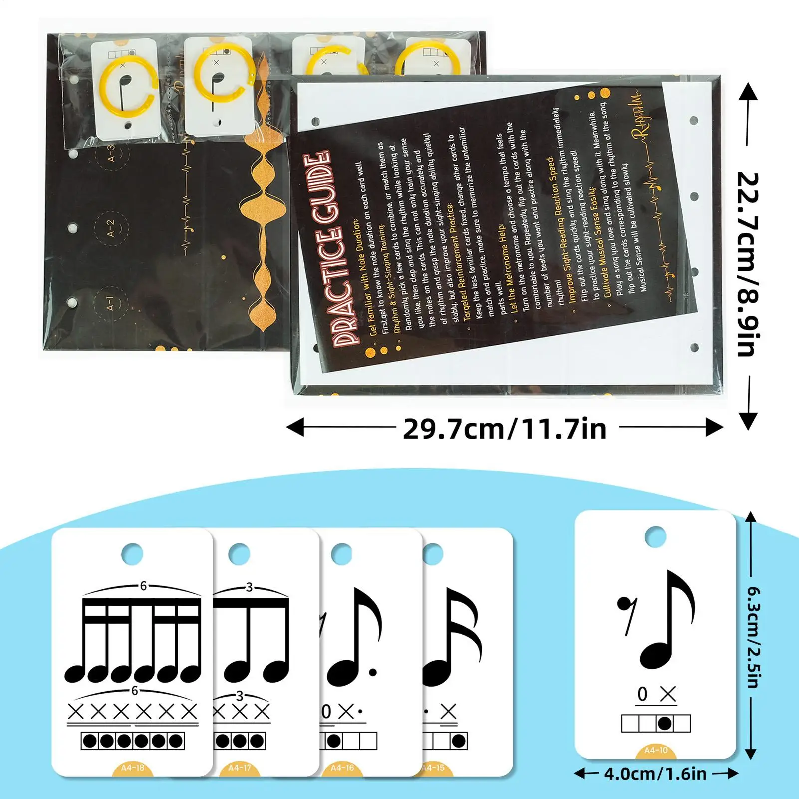 1 set Music Enlightenment Learning Cards - Note Instrument Rhythm Cognition Educational Tool Early Education Flashcards