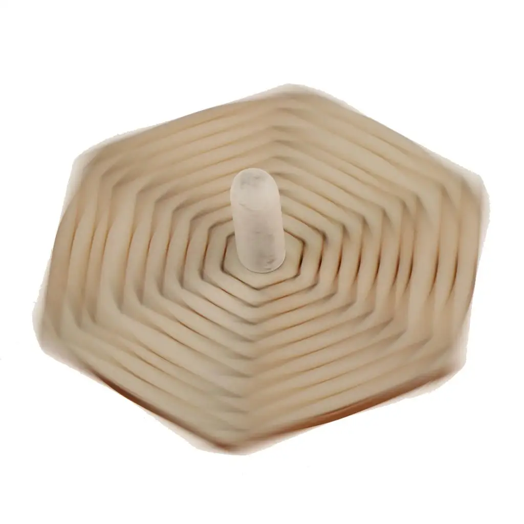 Unfinished Wood Spinning Top Gyro for Kids Paint Craft Handmade Educational Wooden Toy Art Kit