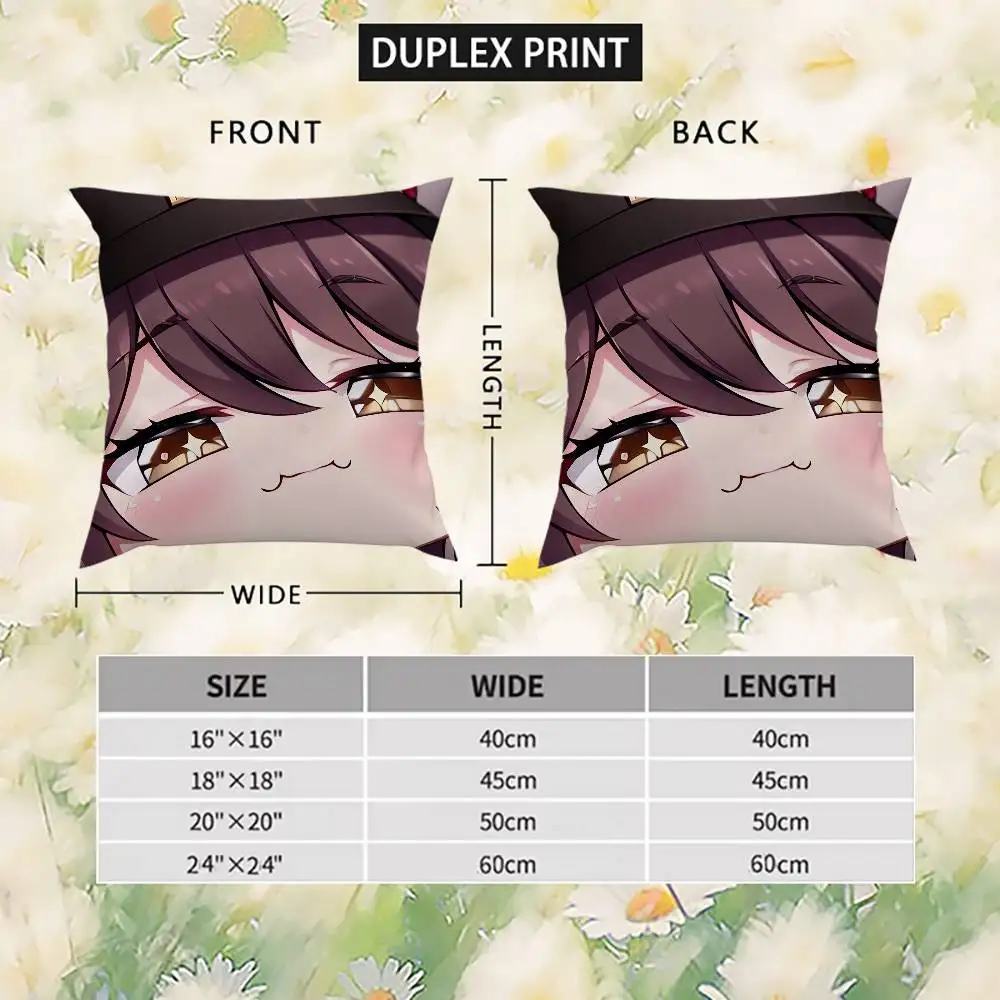 Genshin تأثير كيس وسادة لطيف على الوجهين الطباعة غطاء الوسادة 45x45 الوسائد الزخرفية أريكة ديكور المنزل المخدة الناعمة #5