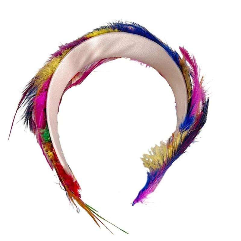 Diadema plumas, tocado para fiesta cóctel, aro para tocados Vintage