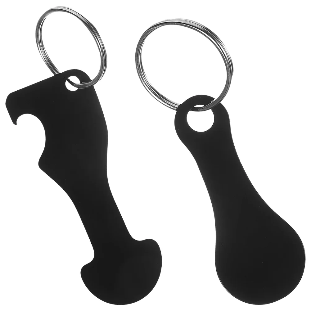 2-delige token sleutelhanger tas hanger bedels ringen munt kruidenier winkelwagen winkelen ornament zinklegering houder