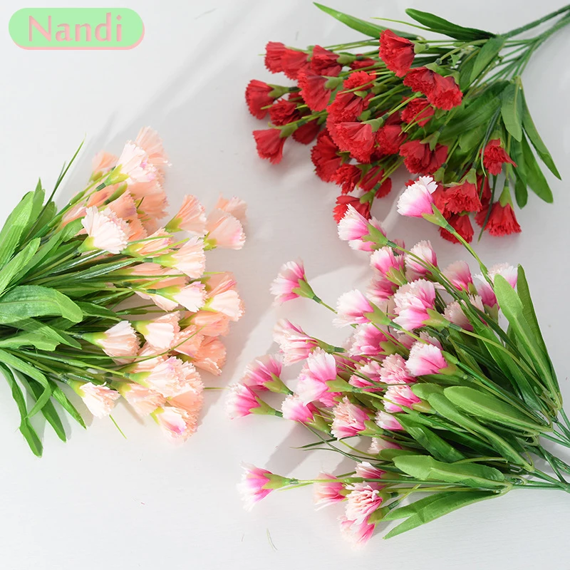 Artificial Carnations Outdoor UV Resistant Fading Artificial Flowers Silk Forever Flowers For Home Party Wedding Decoration