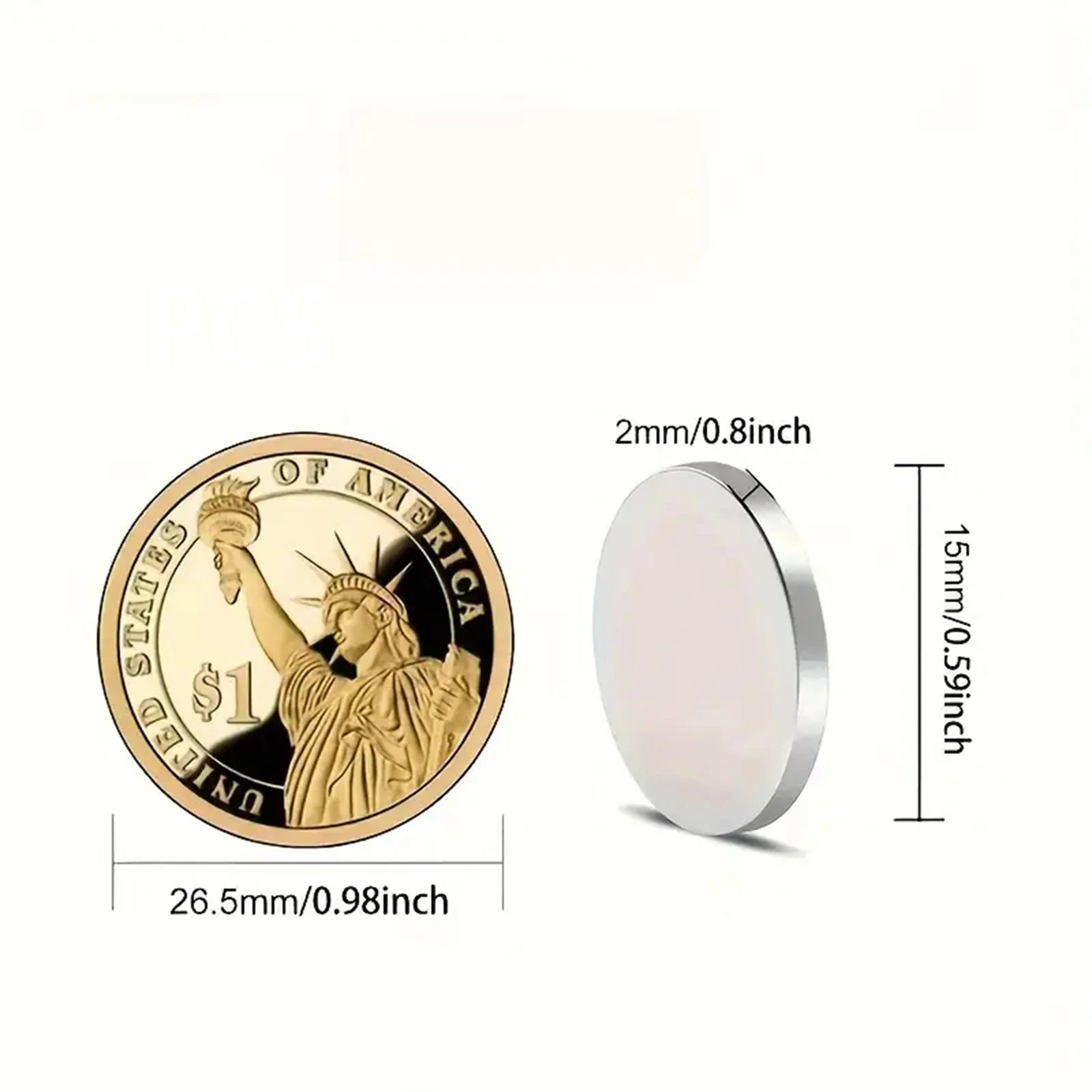 10 Pcs Small Round Magnets, 15mm x 2mm - Heavy Duty Fridge & Whiteboard Magnets DIY Projects, Crafts, Kitchen and Pin Button