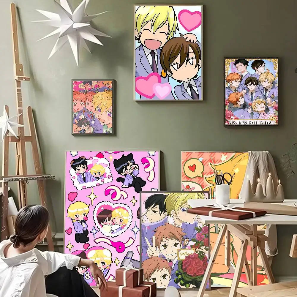 الكلاسيكية أنيمي عوران المدرسة الثانوية المضيف نادي أنيمي الملصقات لزجة HD جودة جدار الفن الرجعية الملصقات للمنزل ديكور جدران