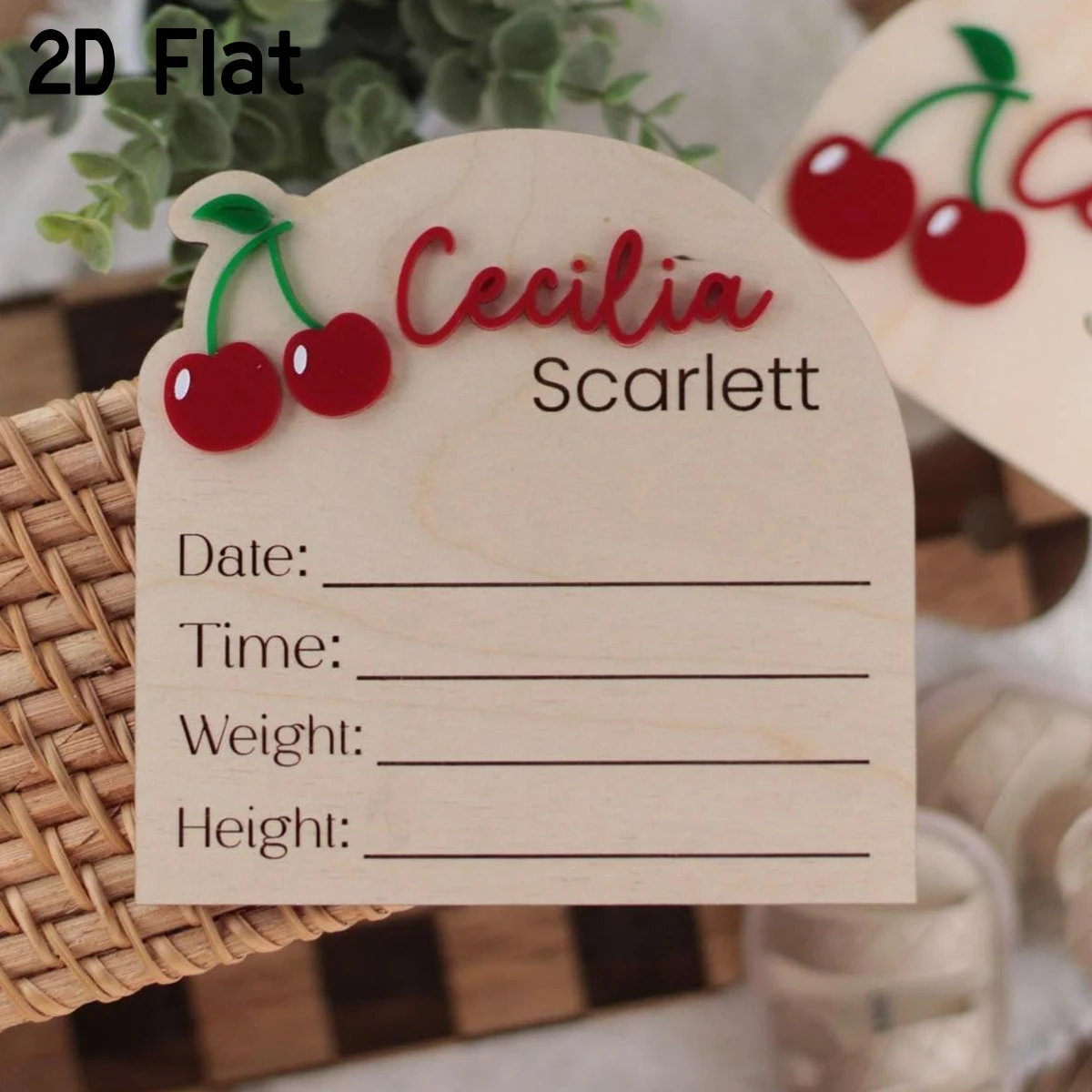 Personalized Arch Cherry Baby Birth Stats Wooden Sign,Newborn Announcement Plaque,Baby Photo Prop,Infant Keepsake Shower Gift