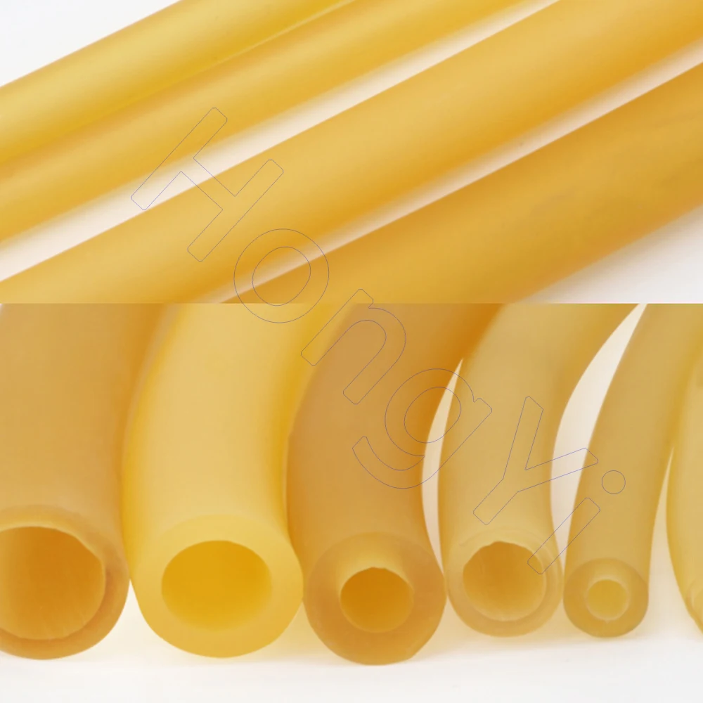 ID 1.6mm to 18mm Nature Latex Rubber Hoses Yellow Band Tube Elastic Parts for DIY, Solid 2mm 3mm 5mm