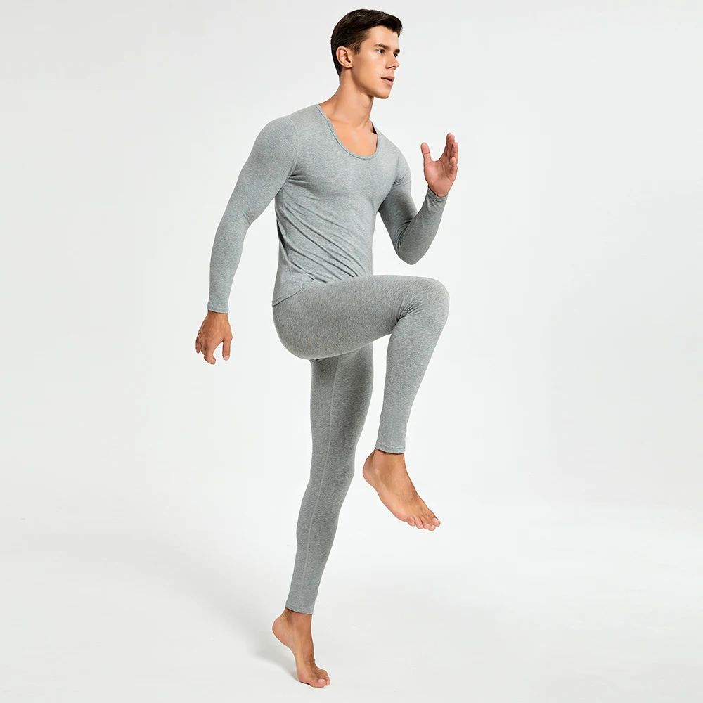 Winter Men Thermal Underwear Warm Soft Cotton Fleece-Lined Warm Panels Long Johns Thermo Clothing Pajamas Set