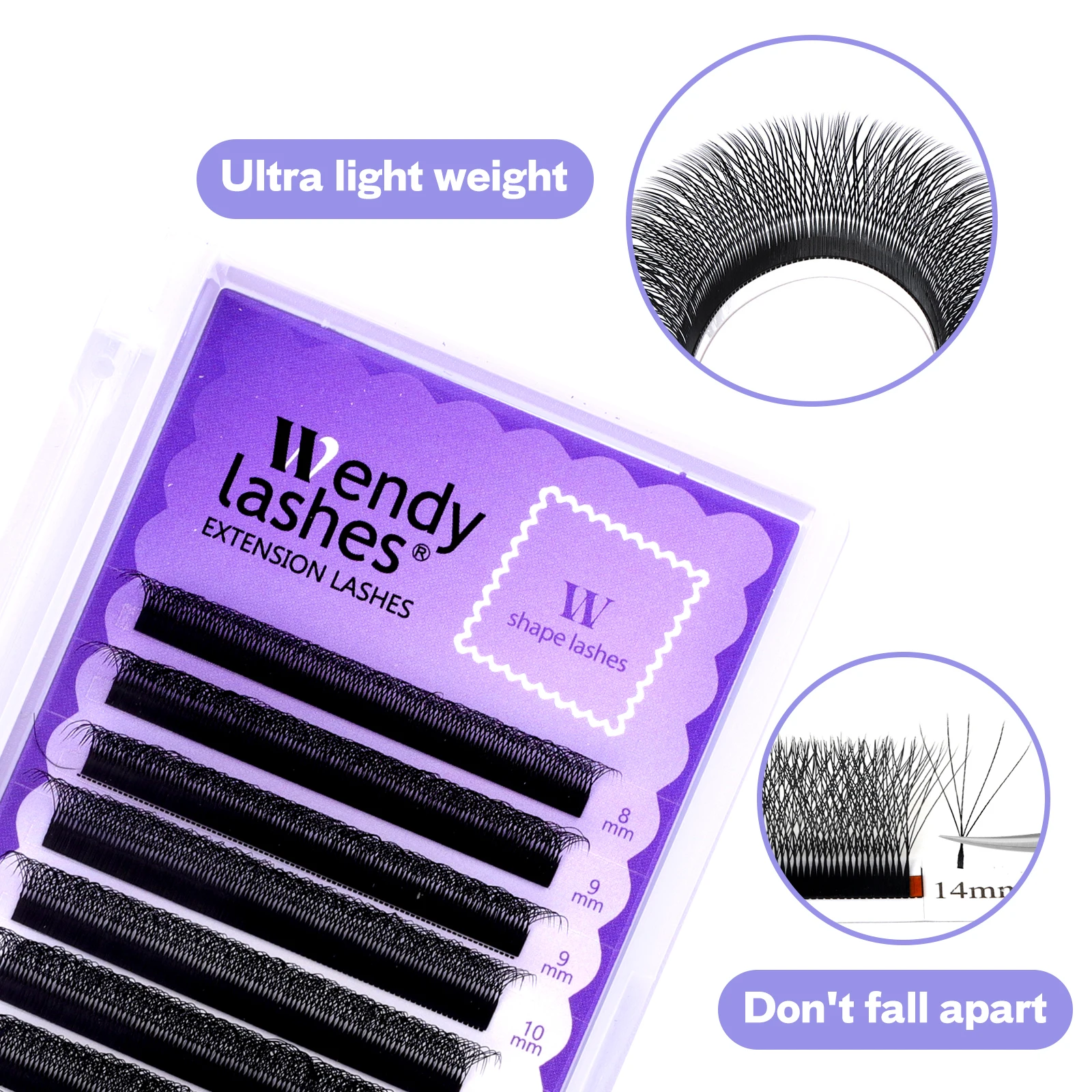 

Wendy Lashes 5D-W Shaped Eyelash Extension Premade Volume Fans Clover W Style Lashes False Mink Soft Easy Faning Eyelash