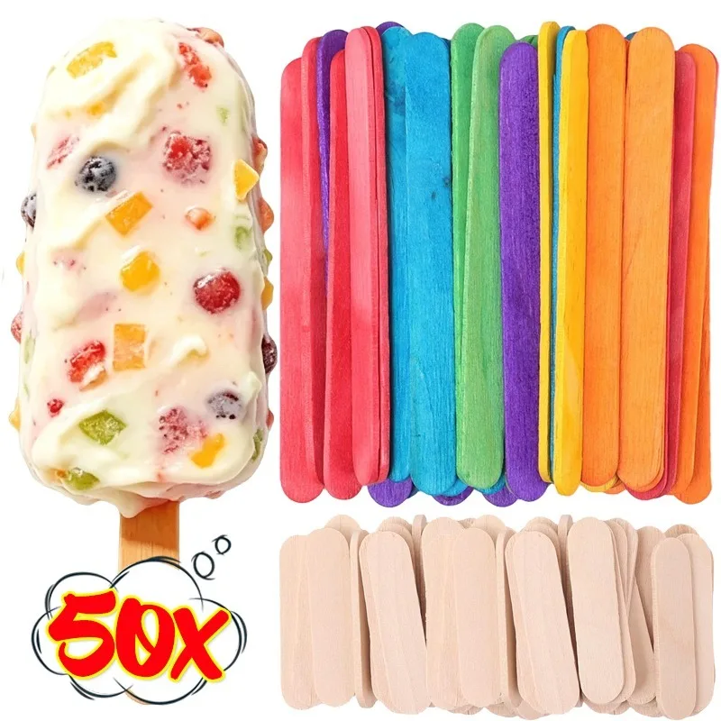 Multi-purpose Ice Cream Sticks Summer Party Popsicle Making Tool Color DIY Handmade Model Building Stick Kitchen Gadget Tools