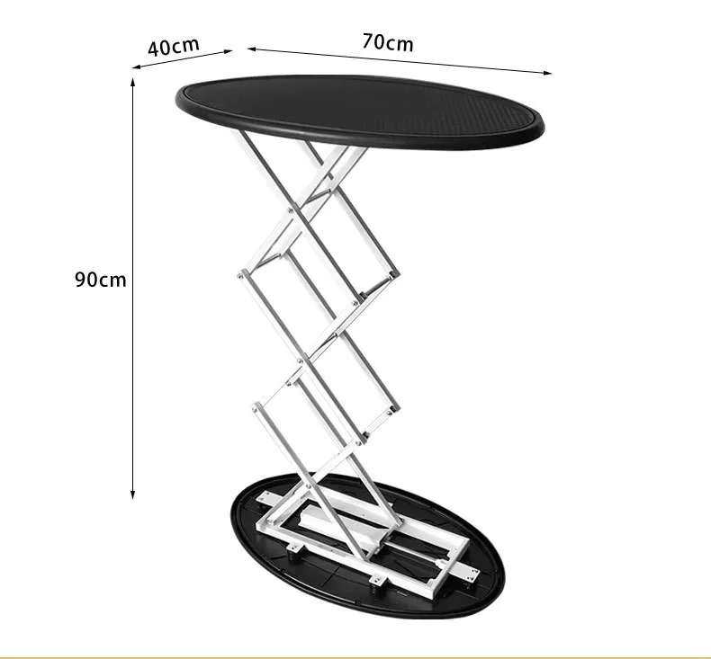 Telescopic Automatic Pop-up Table Tension Fabric Pop-up Podium Booth Counter with Light Emitting Diode Light