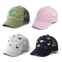 Sommer Baby Boy Cap Dinosaurier Mesh Kinder Sonnen hüte für Mädchen Zubehör Sport reisen Kinder Baseball Caps verstellbar 0-5y