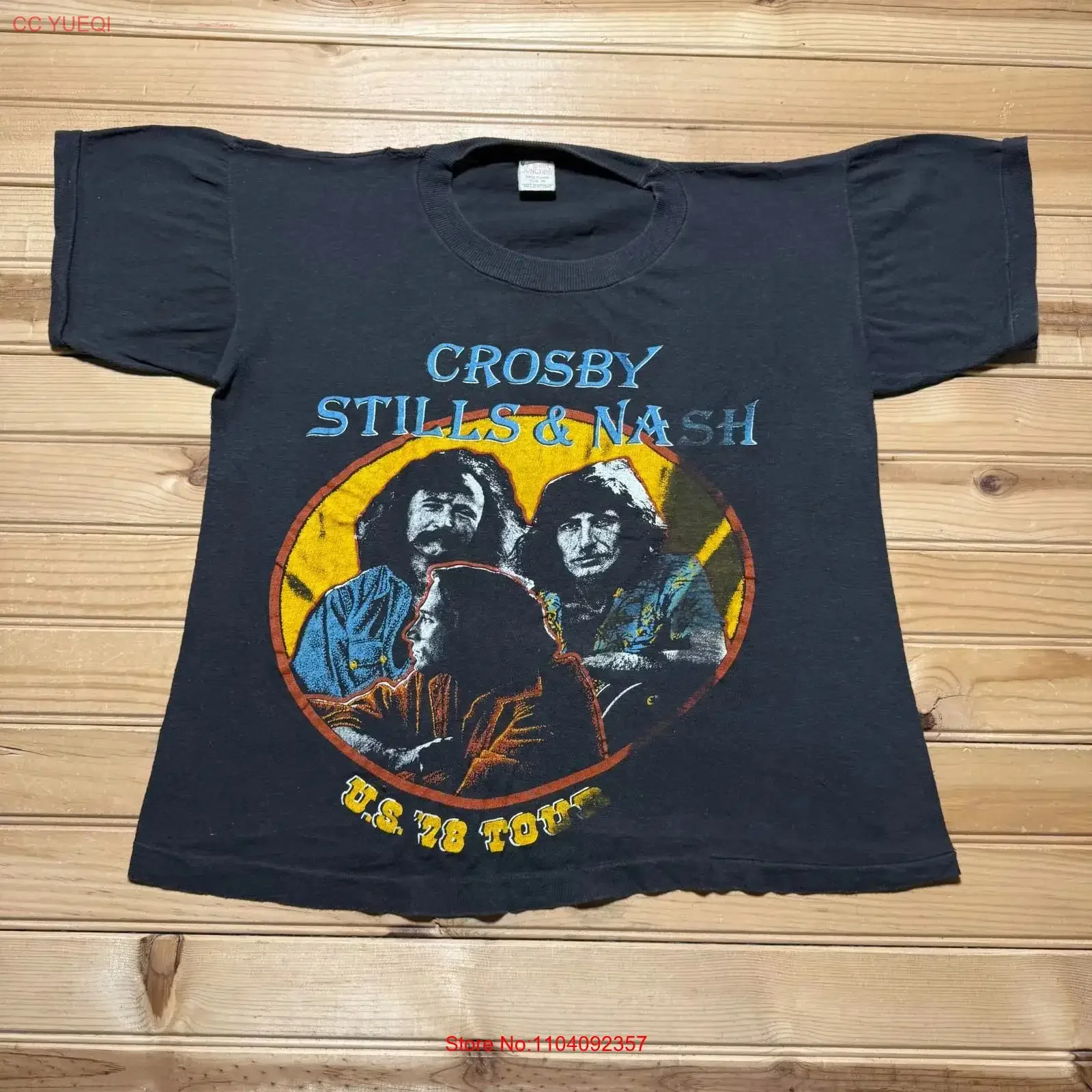 

Vintage 1978 Crosby Stills Nash Supergroup US Tour Concert T Shirt Medium vintage Washed Slightly homme designer clothes