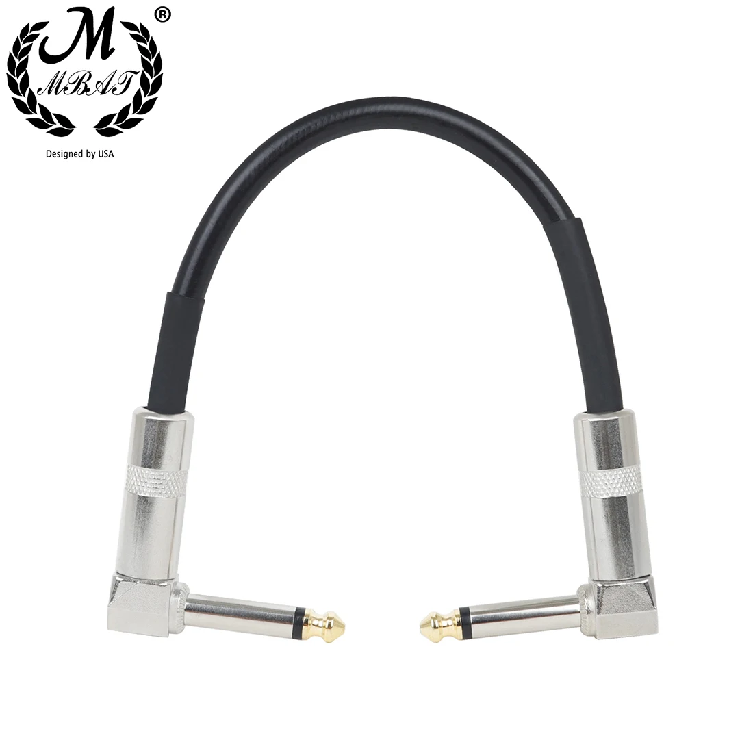 M MBAT Guitar Effect Pedal Cable Connecting Line 6.35Mm To 6.35Mm Audio Cable 15Cm Right Angle Cord Copper Wire Guitar Parts