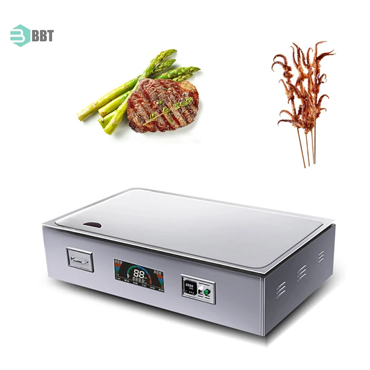 Embedded Commercial Stainless Steel Rectangular Electric Bbq Griddle Grill Teppanyaki