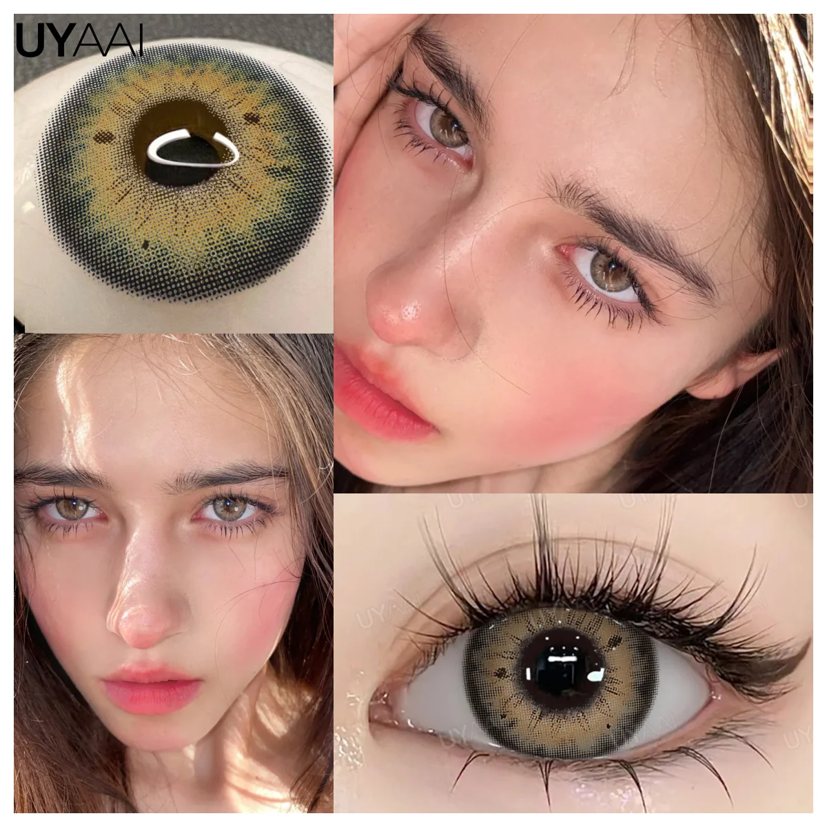 UYAAI 1 Paar farbige Kontaktlinsen für die Jahresgebrauch für Augen, natürlicher Look, braune Augenlinsen, Beauty Pupils, graue Linse, Augenkosmetik