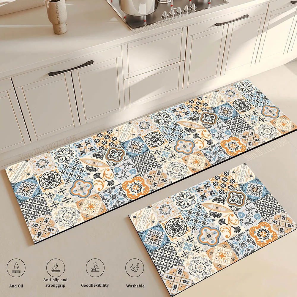 New 1 Pc Simple Style Soft Kitchen Floor Mat Absorbent Anti-Fatigue Non-Slip Easy To Handle Carpet Long Large Bathroom Entrance view 4