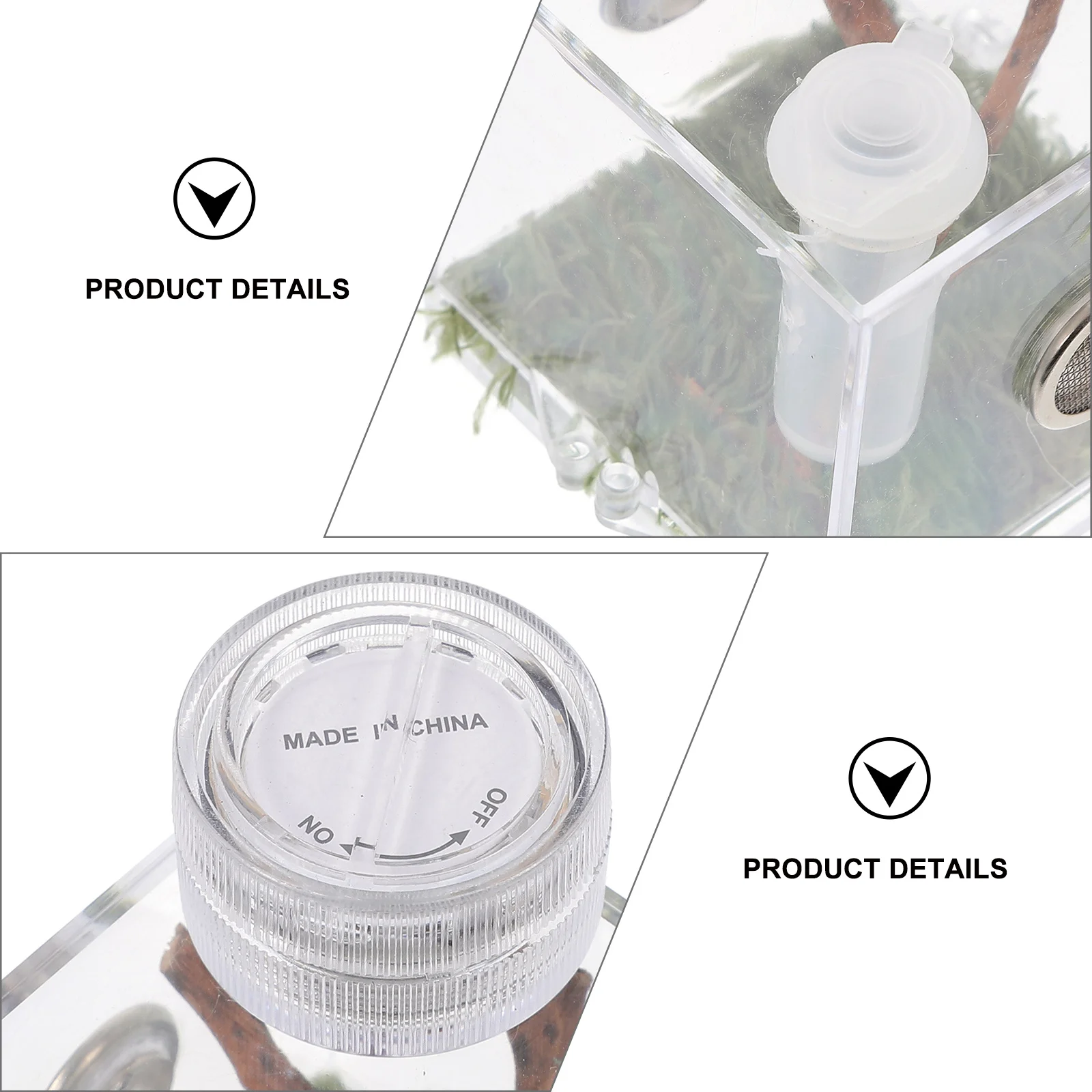 

Spider Habitat Box High Transparent Jumping Spider Cage Storage Case Size M Easy to Clean Observe Feed Escape Prevention