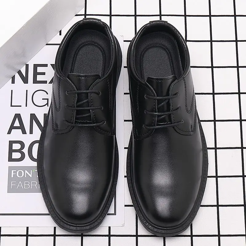 

Men's 2026 New Summer Business Dress Shoes Soft Leather Non Slip Comfort Sole Black Formal Wedding Groom Shoes