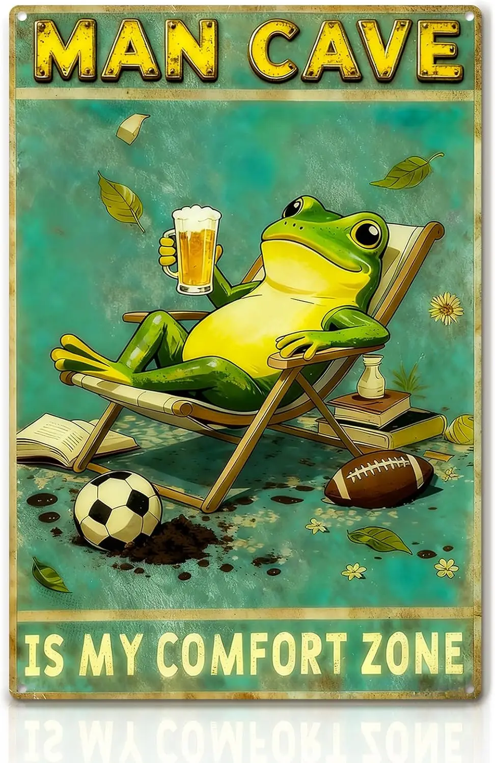 Funny Man Cave Decor Signs - Bar Football Party Vintage Wall Decor, Bar Decorations for Home, Posters Gifts for Men  Tin Sign (f