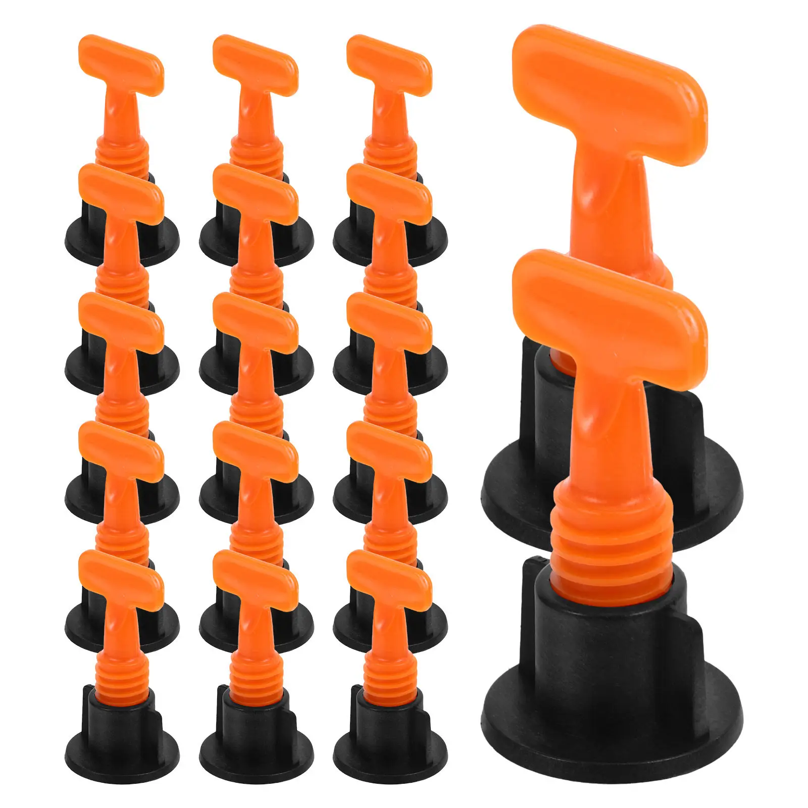 50Sets Tile Leveler Locator Plastic Reusable Tile Leveling System DIY Tiles Leveling Tool Floor Wall Installation Kits