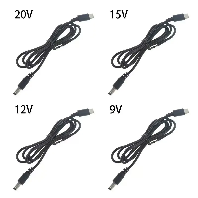 Universal DC to Type C USB PD Power Cord 9V 12V 15V 20V for Router Laptop LED Speaker CCTV Camera Charger Cable
