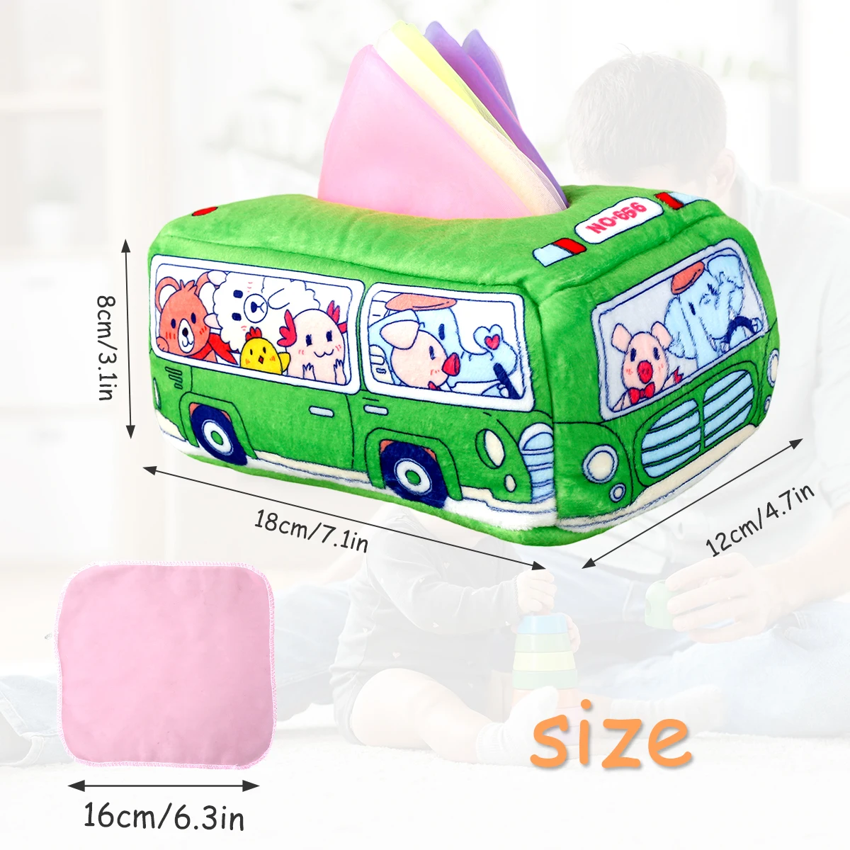 Montessori Cloths Toys Magic Tissue Box Finger Exercise Cloth Busy Box Toys Baby Educational Activity Sensory Babytissue Roll