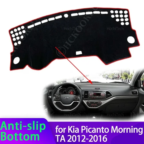 Imagen 1 del producto Para Kia Picanto Morning TA 2012 2013 2014 2015 2016 alfombrilla para salpicadero de alta calidad cubierta para salpicadero almohadilla parasol accesorios para alfombras