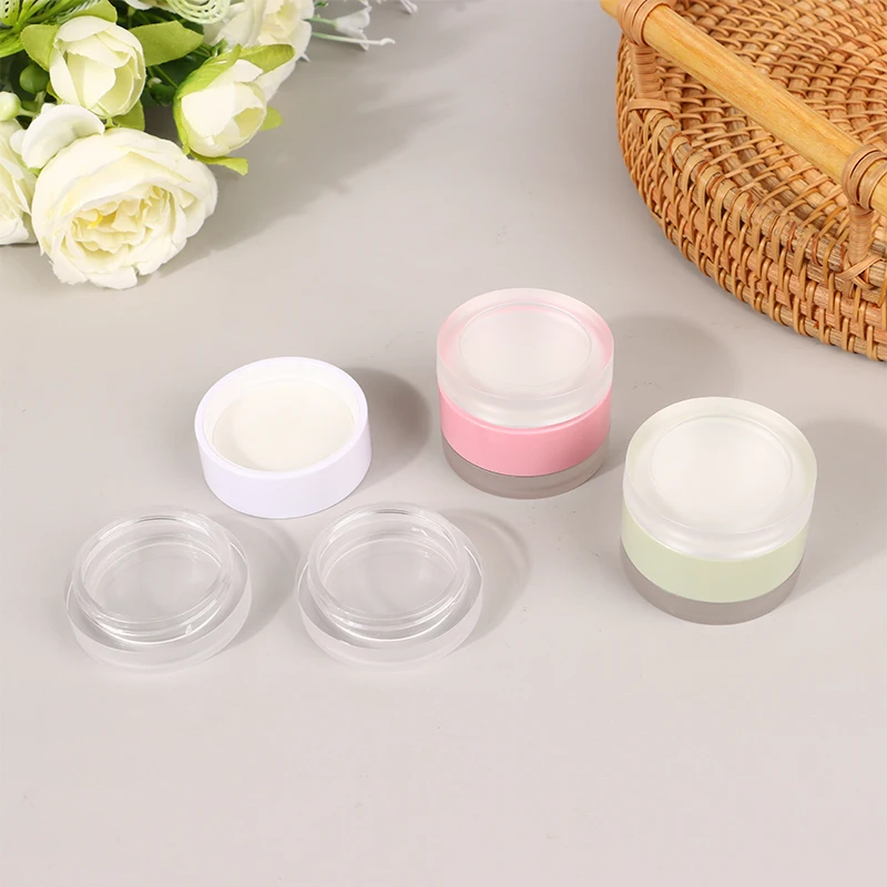 10g Double Layered Round Transparent Matte Empty Lip Masque Bottle Refillable Travel Portable Lip Balm Jar Cosmetic Containers