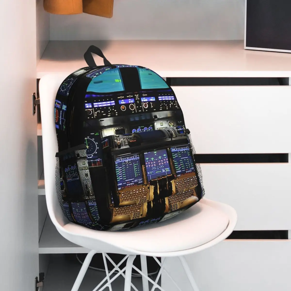 A380 Cockpit Aviation Airplane Pilot Backpack Student BookBag Children School Bag Laptop Shoulder Bags for Boys Girls