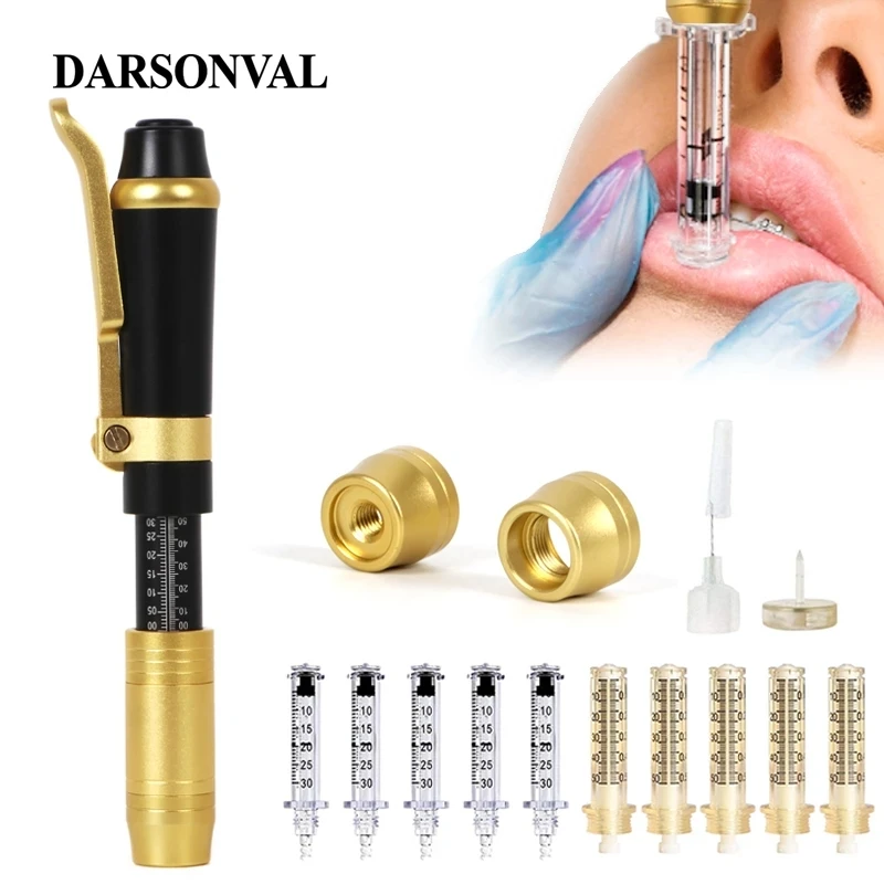 New 2 IN 1 High Pressure Hyaluron Acid Pen Anti Wrinkle Lip Injection Hyaluron Gun Face Atomizer Tattoo Supplies Hyaluron Pen