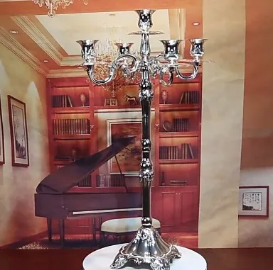 Living room hotel silver five-headed candlestick home hotel ktv wedding romantic supplies high-price