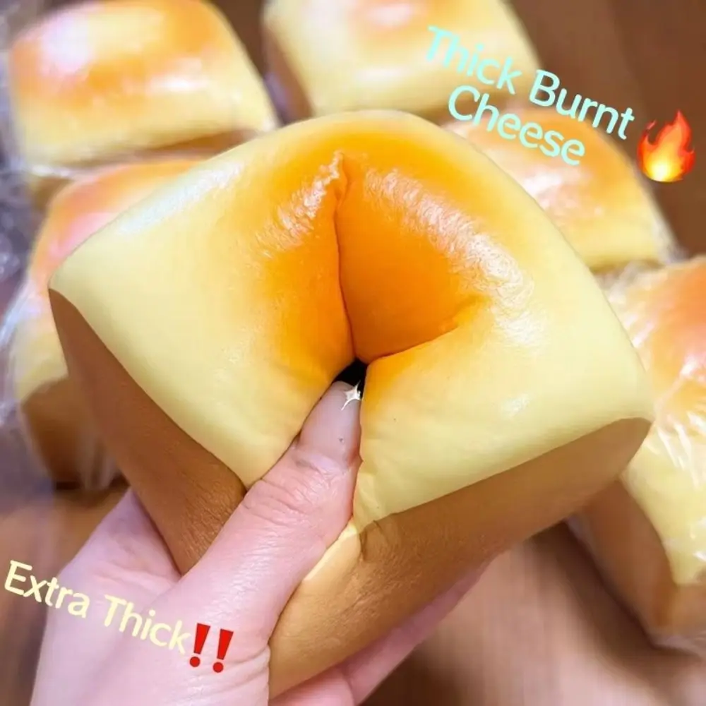 Children Slow Rising Squishy Toast Bread Cartoon Pinch Sensory Fidget Ball Hand Relax Thick Slow Rebound Adults